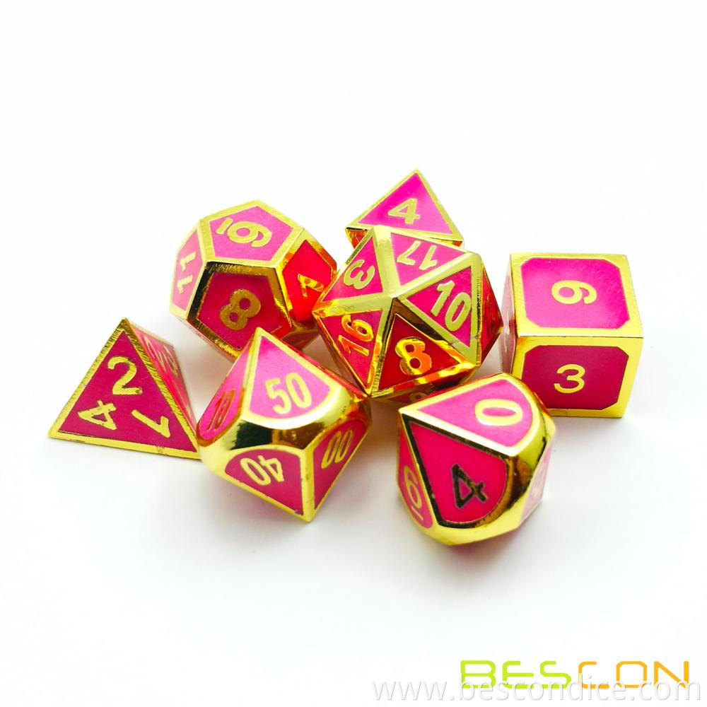 Rose Golden Metal Glowing Dice Rpg Set 2 Rose Golden Metal Glowing Dice Rpg Set 2